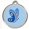 Blue Butterfly Dog ID Tag (Red Dingo)